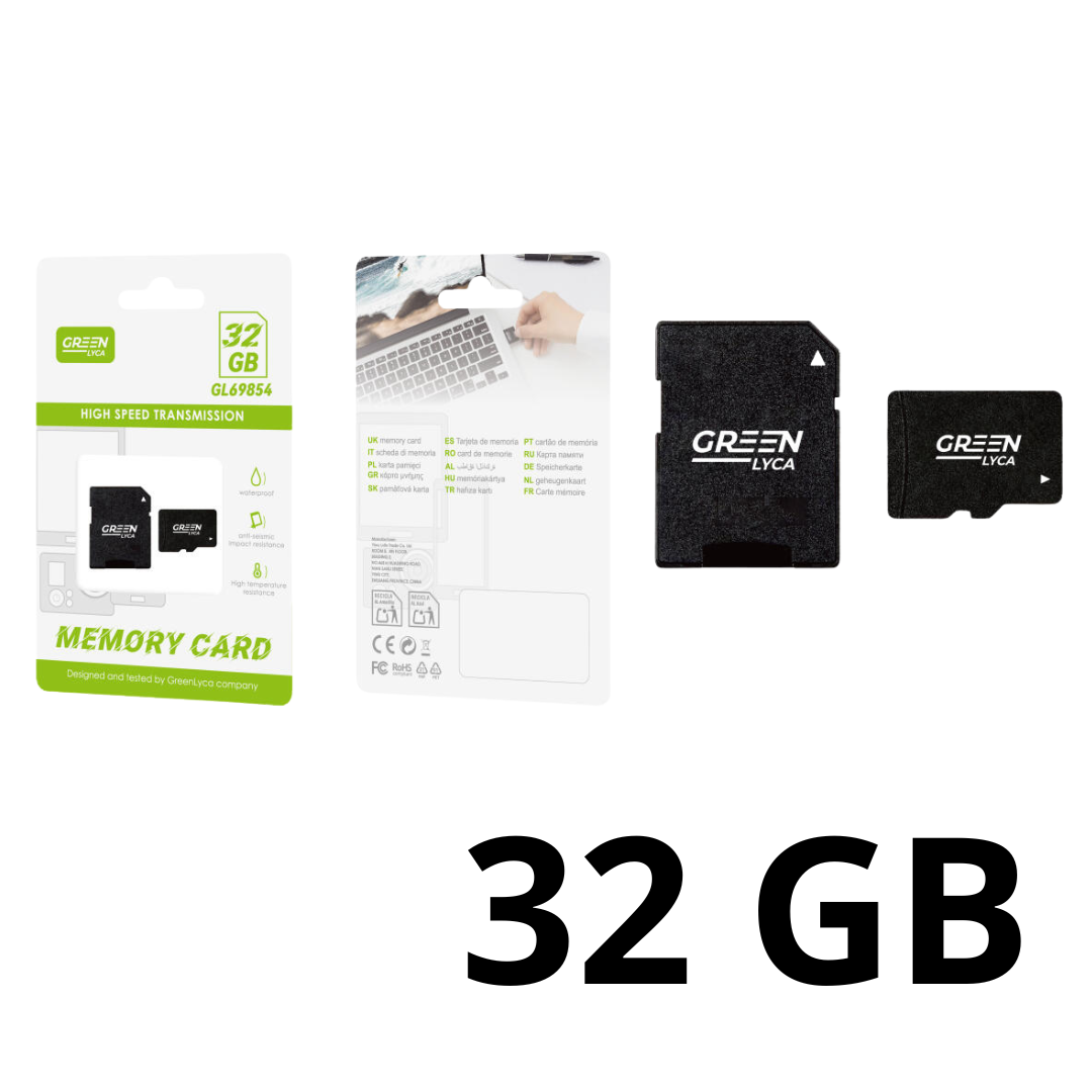 Tarjeta micro SD 32GB para fotos y vídeos (Cámara RidePro)