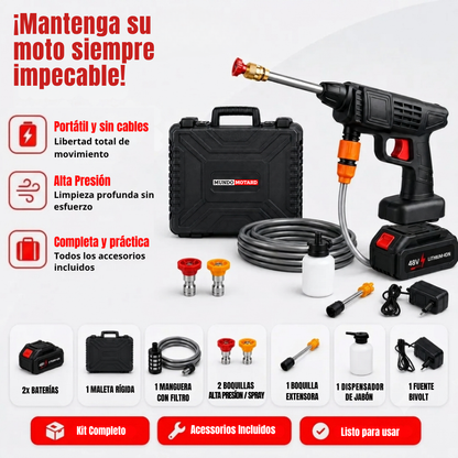 Hidrolimpiadora a batería de alta presión – Limpieza potente y portátil