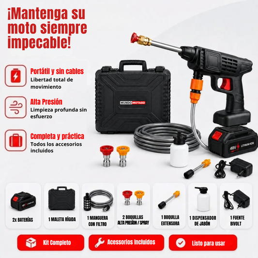 Hidrolimpiadora a batería de alta presión – Limpieza potente y portátil
