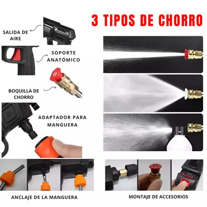 Hidrolimpiadora a batería de alta presión – Limpieza potente y portátil