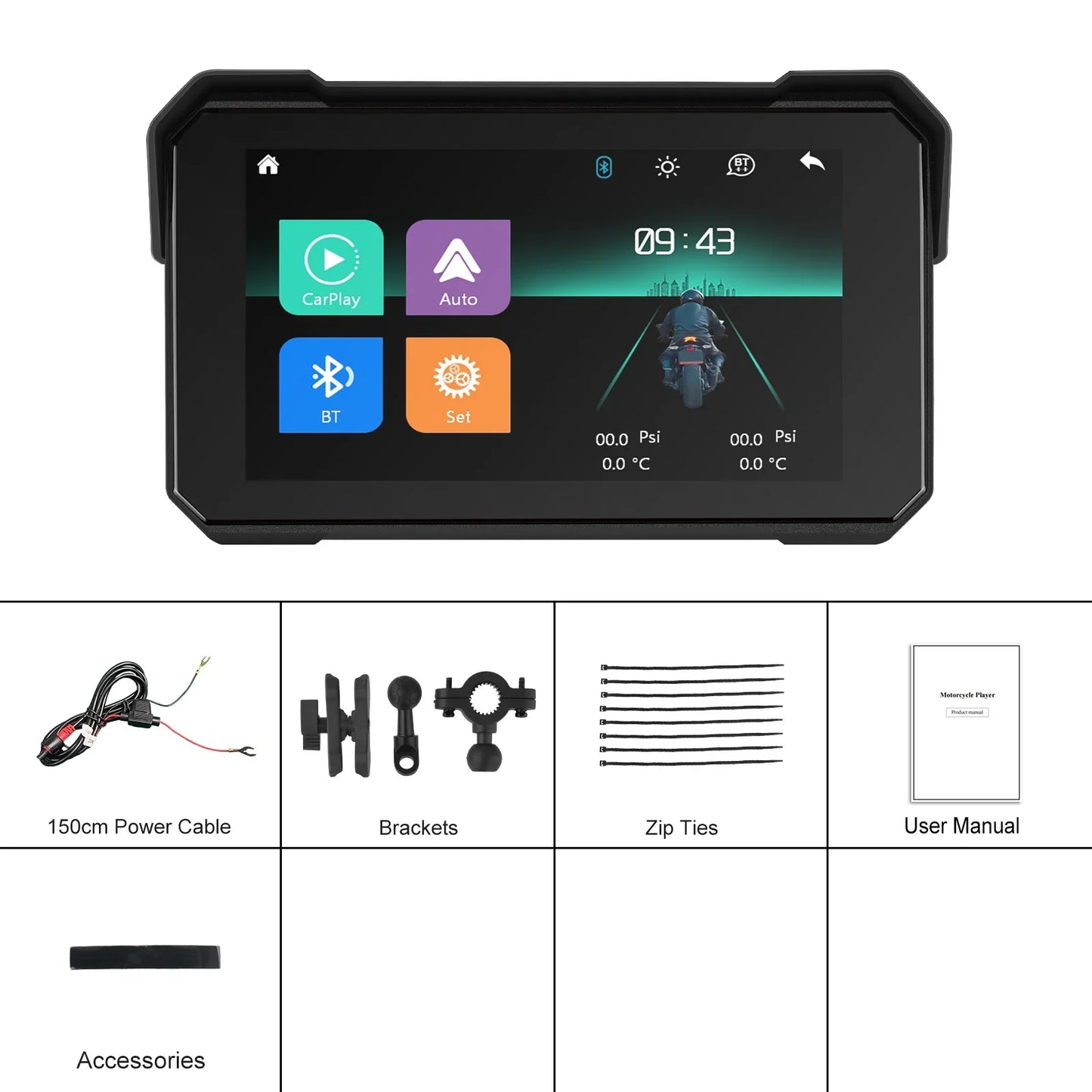 Pantalla Inteligente de Navegación para Moto